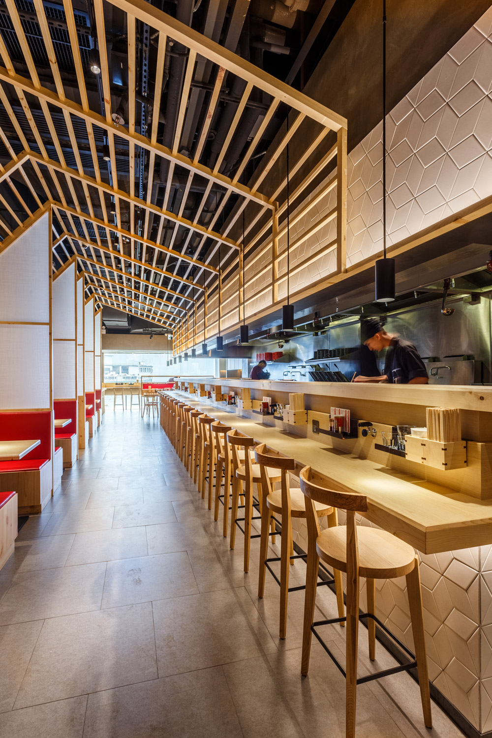 Diseño de interiores del restaurante Ichigen de Hong Kong. Diseño contract por Estudi Josep Cortina